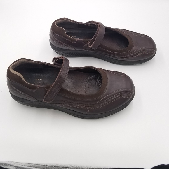 Skechers Shape Ups Leather Sandal Mary Jane 10 - Picture 4 of 7